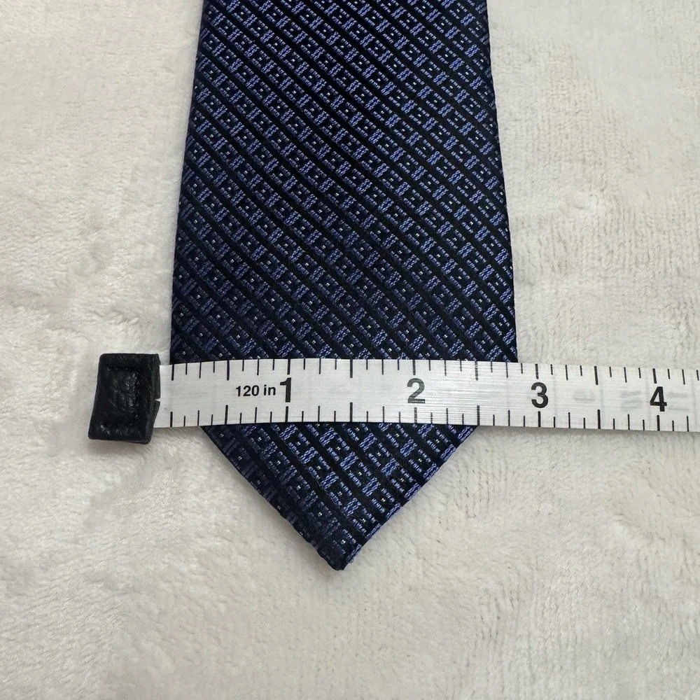 Pronto Uomo Blue Geometric Grid Neck Tie‎ Mens 61